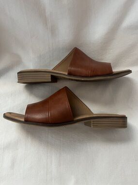 Catherine Malamdrino -Brown Vegan Leather Slide Mules